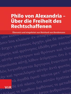 cover image of Philo von Alexandria – Über die Freiheit des Rechtschaffenen